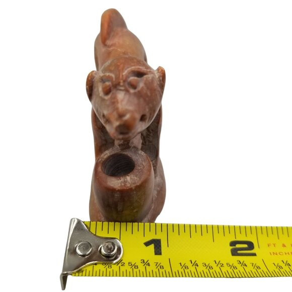 Hand-Carved Stone Dog Figurine With Pot - Picture 12 of 13